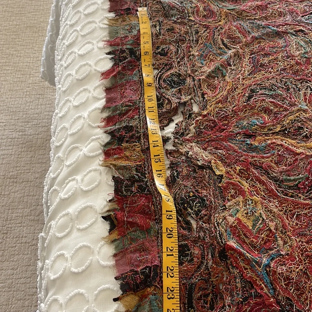 Antiquarian (1850s) Kashmir-a Wool Thread Piano Shawl: Paisley, France